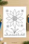Edelweiss Flower Coloring Page for Kids | Printable Mountain Flower Art PDF | US Letter | TutuCards Nature Study Series preview 4