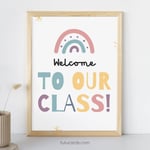 Welcome to Our Class! — Colorful Minimalist Classroom Poster, Gentle Modern Wall Art for Kids & Teachers preview 1