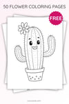 Cactus Coloring Page for Kids | Printable Cute Plant Art PDF | US Letter | TutuCards Home & Garden Series preview 3