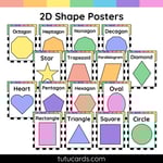 Colorful Shapes Posters Classroom Decor | 2D and 3D Shape Posters | Math Board preview 2