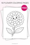 Marigold Flower Coloring Page for Kids | Printable Bloom Art PDF | US Letter | TutuCards Nature & Seasons Series preview 3