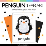 Penguin Tear Art Activity | Winter Craft | Fine Motor preview 1