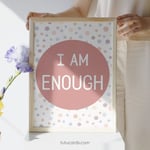 I Am Enough — Soft Colorful Dots Affirmation Poster for Kids, Gentle Minimalist Wall Art, Calming Classroom & Home Decor preview 3