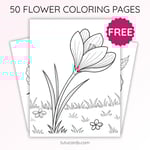 Crocus Flower Coloring Page for Kids | Printable Early Spring Art PDF | US Letter | TutuCards Nature Series preview 1