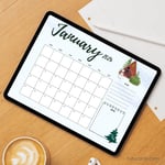 Cozy Blue Cabin – 2026 January Calendar preview 3