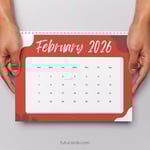 Bold Red – February 2026 Calendar | Minimal Modern Printable preview 2