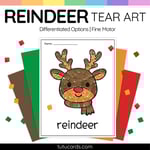 Christmas Reindeer Tear Art Activity | Christmas Craft | Fine Motor preview 1
