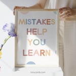 Mistakes Help You Learn — Pastel Growth Mindset Poster for Kids, Gentle Minimalist Classroom Decor, Calming Wall Art for Home & Homeschool preview 3