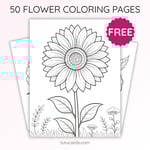 Sunflower Coloring Page for Kids | Printable Summer Flower Art PDF | US Letter | TutuCards Nature Learning Series preview 1