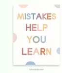 Mistakes Help You Learn — Pastel Growth Mindset Poster for Kids, Gentle Minimalist Classroom Decor, Calming Wall Art for Home & Homeschool preview 2