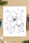 Peach Blossom Coloring Page for Kids | Printable Spring Flower Art PDF | US Letter | TutuCards Nature Learning Series preview 4