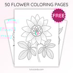 Passionflower Coloring Page for Kids | Printable Exotic Flower Art PDF | US Letter | TutuCards Nature Study Series preview 1