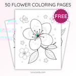 Peach Blossom Coloring Page for Kids | Printable Spring Flower Art PDF | US Letter | TutuCards Nature Learning Series preview 1
