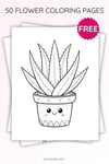 Cute Aloe Plant Coloring Page for Kids | Printable Houseplant Art PDF | US Letter | TutuCards Home & Nature Series preview 3