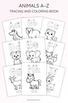 Animals Alphabet Tracing & Coloring Pages | A–Z Printable Worksheets | Kids Learning PDF preview 5