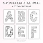 Alphabet Coloring Pages A–Z | Printable Letters Art Patterns | Kids Learning & Art Activity PDF preview 1