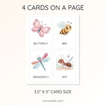 16 Cute Colorful Insect Flashcards | Printable Cards | 3.5x5 inch | Kids Learning & Classroom Decor preview 3