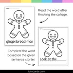 Gingerbread Man Tear Art Activity | Christmas Craft | Fine Motor preview 2