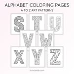 Alphabet Coloring Pages A–Z | Printable Letters Art Patterns | Kids Learning & Art Activity PDF preview 5