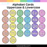 Colorful Alphabet Circle Flashcards A–Z – Uppercase & Lowercase / Uppercase Only preview 2