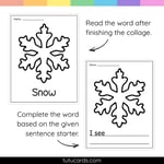 Snow Tear Art Activity | Winter Craft | Fine Motor preview 2