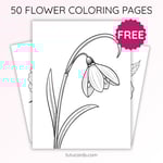 Snowdrop Flower Coloring Page for Kids | Printable Winter-to-Spring Art PDF | US Letter | TutuCards Nature Study Series preview 1