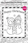 Christmas Coloring Pages for Kids – Two Snowmen Hugging Each Other (Free PDF Printables) preview 3