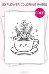 Mini Succulent in Cup Coloring Page for Kids | Printable Cute Plant Art PDF | US Letter | TutuCards Home & Garden Series preview 3