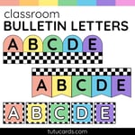 Colorful Bulletin Board Letters A–Z – Square, Rectangular Flag & Semi-Circle Styles preview 1