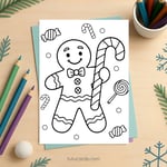 Gingerbread Man & Gingerbread House Coloring Pages + Writing Templates preview 3