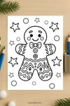 Gingerbread Man & Gingerbread House Coloring Pages + Writing Templates preview 4