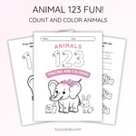 Cute Animal Number Coloring Pages 1-9| Kids Learning PDF  preview 2