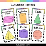 Colorful Shapes Posters Classroom Decor | 2D and 3D Shape Posters | Math Board preview 3