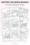 20 Winter Coloring Pages for Kids | Cute People, Animals & Cozy Winter Scenes | Printable PDF preview 5
