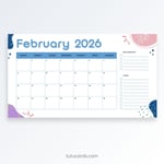 Wide Blue & Purple Nature – 2026 Calendar | Minimal Landscape Design preview 1
