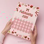 Orange Valentine Celebration – February 2026 Calendar | Hearts & Bows Theme preview 2