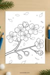 Cherry Blossom Coloring Page for Kids | Printable Spring Flower Art PDF | US Letter | TutuCards Nature Series preview 4