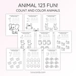 Cute Animal Number Coloring Pages 1-9| Kids Learning PDF  preview 3