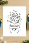 Round Jade Plant Coloring Page for Kids | Printable Art PDF| TutuCards Home & Garden Series preview 4