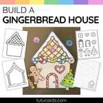 Build-a-Gingerbread House Craft | 4 Blank Houses + Decorations + Writing Templates preview 1