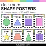 Colorful Shapes Posters Classroom Decor | 2D and 3D Shape Posters | Math Board preview 1