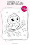 Cute Owl on Tree Branch Coloring Page for Kids | Printable Animal Art PDF | TutuCards Wildlife & Friends Series preview 2