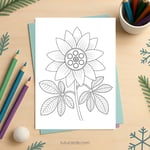 Passionflower Coloring Page for Kids | Printable Exotic Flower Art PDF | US Letter | TutuCards Nature Study Series preview 2