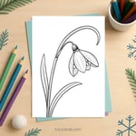 Snowdrop Flower Coloring Page for Kids | Printable Winter-to-Spring Art PDF | US Letter | TutuCards Nature Study Series preview 2