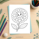 Marigold Flower Coloring Page for Kids | Printable Bloom Art PDF | US Letter | TutuCards Nature & Seasons Series preview 2