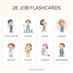 28 Cute Colorful Job Flashcards | Printable Occupation Cards | 3.5x5 inch | Kids Learning & Classroom Decor preview 1