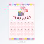 Pastel Pink Celebration – 2026 Calendar | Colorful Gifts & Balloons Theme preview 1