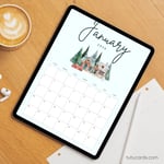 January 2026 Calendar – Nature Illustration | Winter Theme preview 3