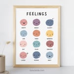 Feelings Poster — Colorful Minimalist Wall Art for Kids, Gentle Modern Classroom & Emotional Learning Decor preview 1
