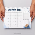 Snowy Forest Cabin – 2026 January Calendar preview 2